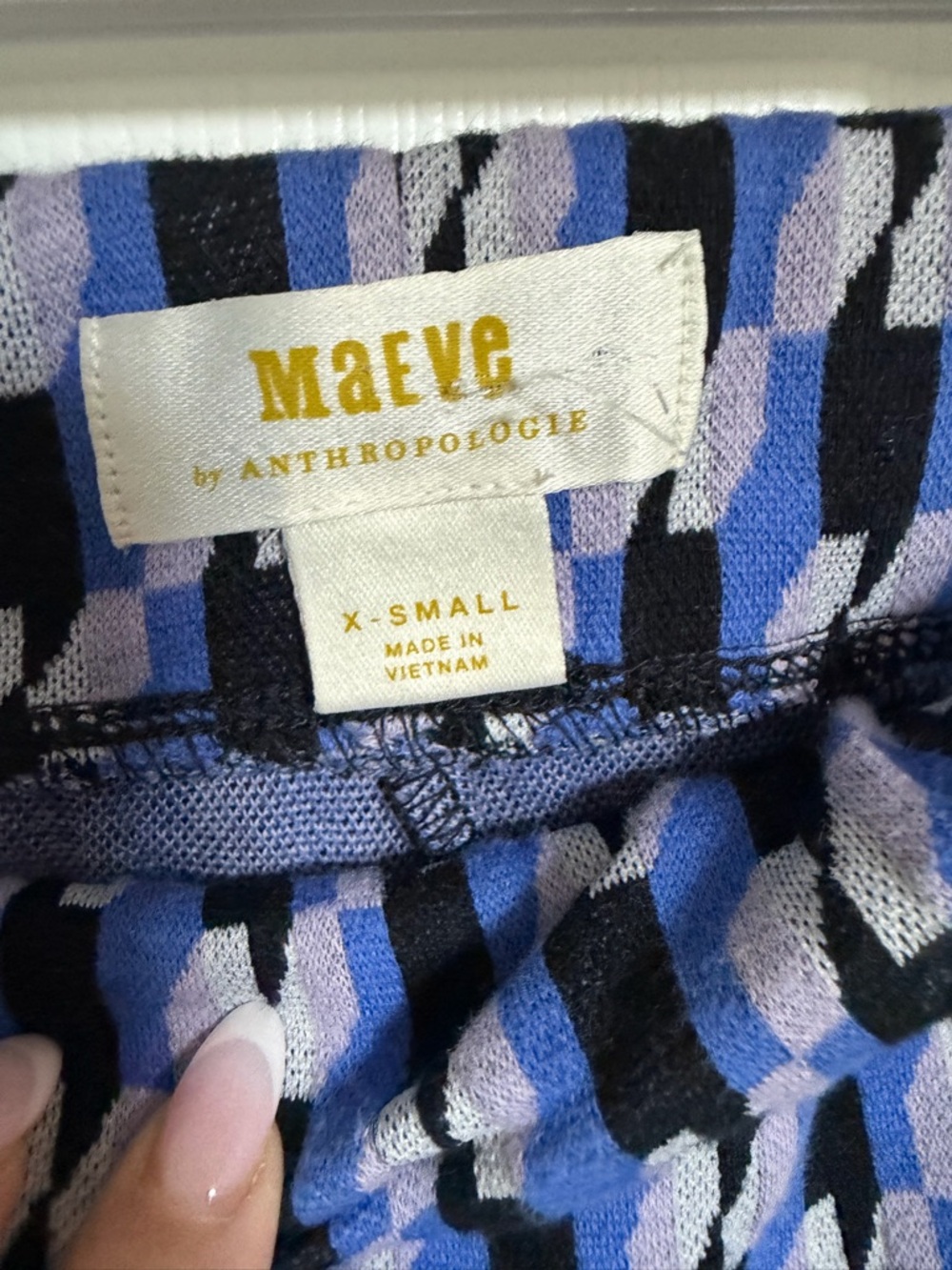 Anthropologie Maeve Wide-Leg Ponte Patterned Knit Flare Pants XS - Picture 6 of 6